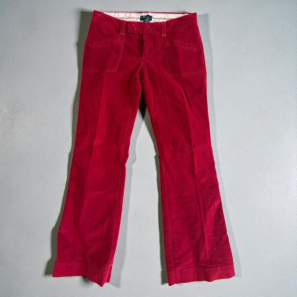 AMERICAN EAGLE Red Corduroy Bootcut  Textured Pants Size 6 - Picture 1 of 10
